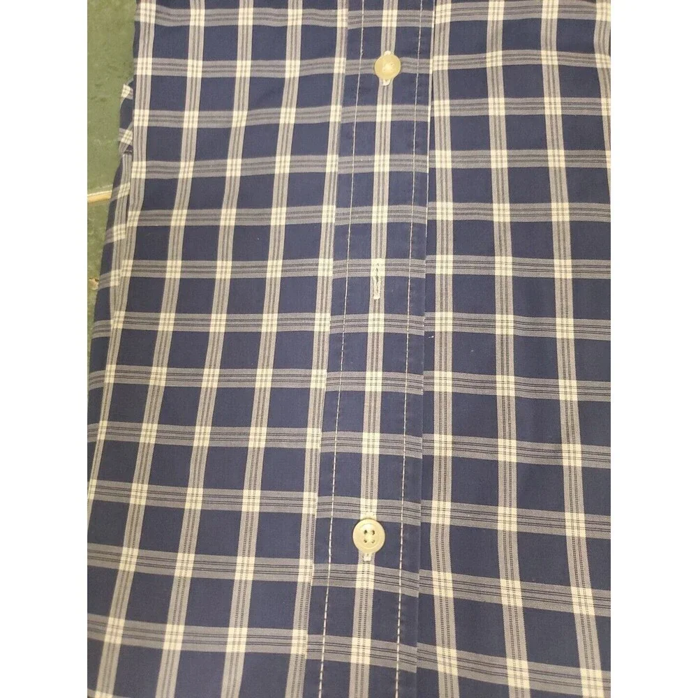 Banana Republic Button Down Shirt Blue Plaid Flannel Long Sleeve Size Med NWOT